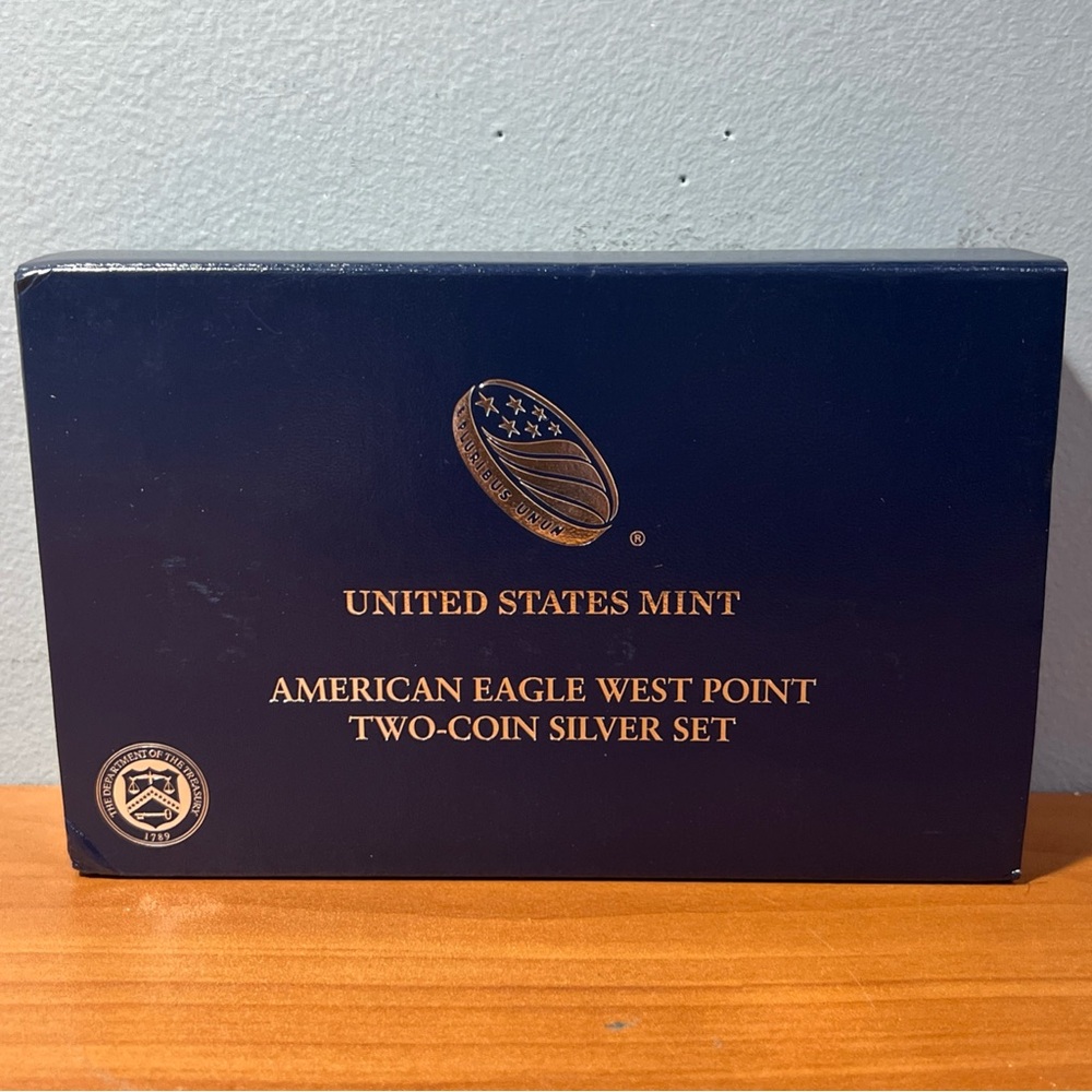 2013 W REVERSE PROOF & ENHANCED SILVER EAGLE 2 COIN WEST POINT SET WITH BOX/COA